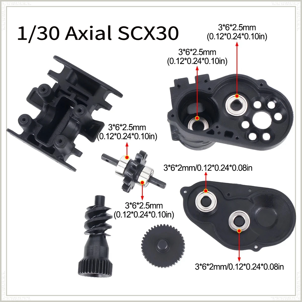 RC Auto Edelstahl Getriebe-Set für 1/30 Axial SCX30 Ford Bronco Jeep JLU K10 RC Crawler Auto Getriebe-Upgrade-Teile