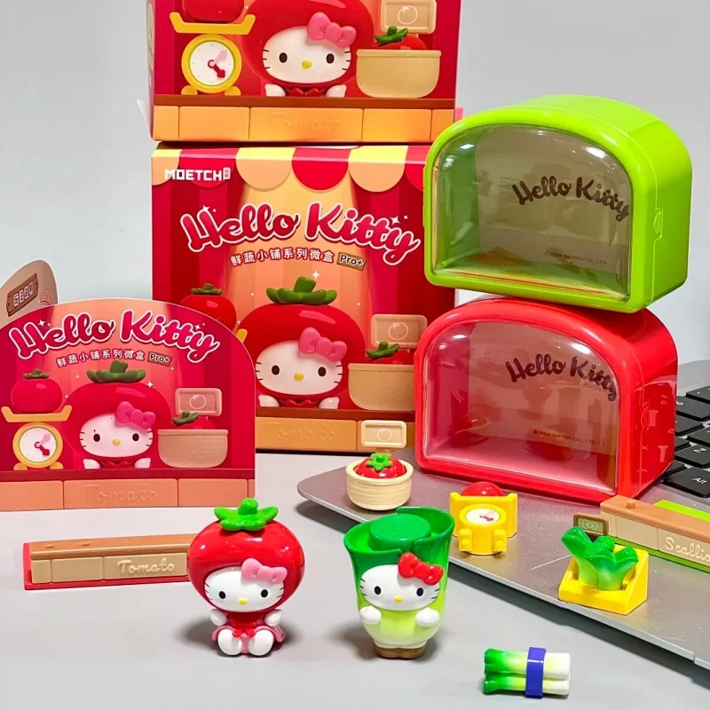 

New Hot Selling Authentic Sanrio Hello-Kitty Fresh Vegetable Shop Series Pro Blind Box Scene Ornament Surprise Gift Trendy Toys