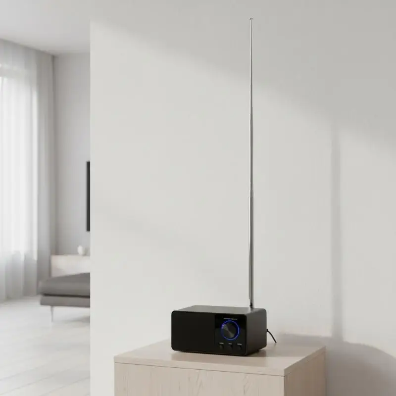 FM AM Radio Antenna 140 cm 10 Section Adjustable Telescopic Design for Strong Signal Home Office Use