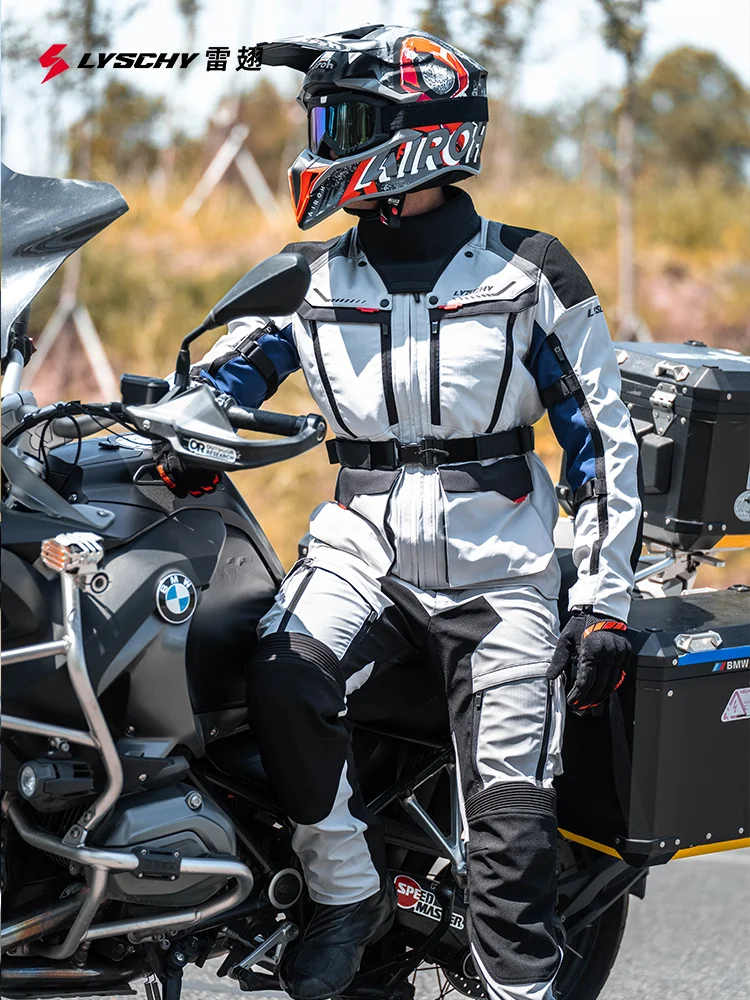 

LYSCHY New Men's Motorcycle Riding Jacket Waterproof Motorcyclist Pants Warm Rally Suit Motor Racing Jacket CE Protective Gear