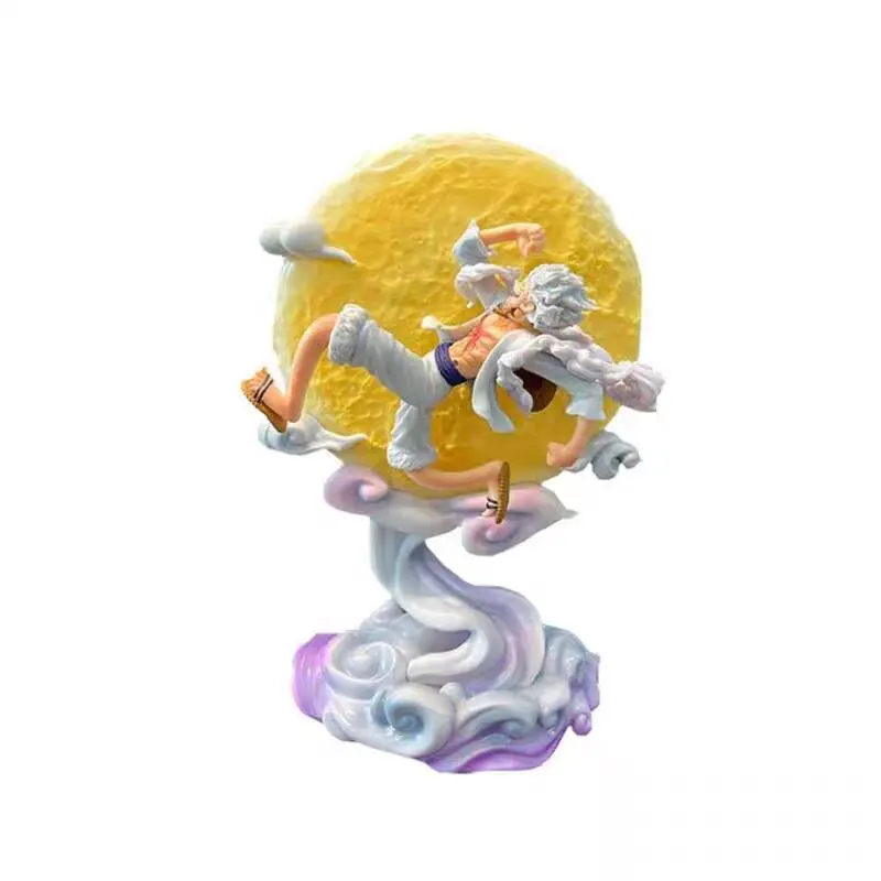 Nouveau une pièce Anime périphérie poupée lune Nika Luffy Gear 5 lune lumière figurine Gk Statue modèle décorations prix spécial