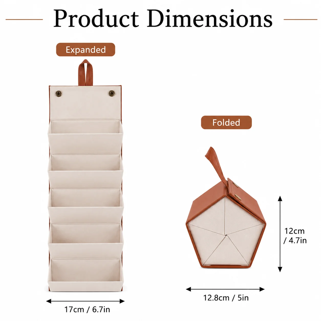 5-Slot Foldable Eyeglasses Organizer Case, Portable PU Leather Sunglasses Storage Box with Soft Lining for Travel