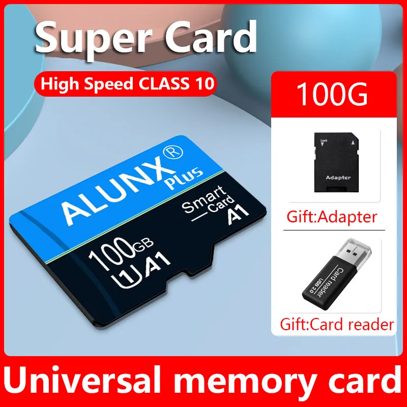 Alunx Micro TF SD CARD 100GB 128G Card512ความจำ1 2T การ์ดแฟลชคลาส10 64GB รองรับโทรศัพท์มือถือ UAV เครื่องอ่านการ์ด