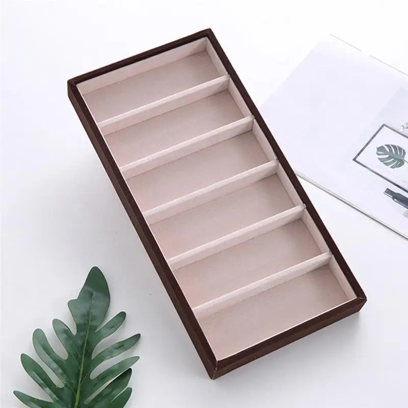 1pc Glasses Display Box Countertop Display Glasses Storage Box Sunglasses Case Eyeglass Holder 6 Slots Eyewear Shop Showcase