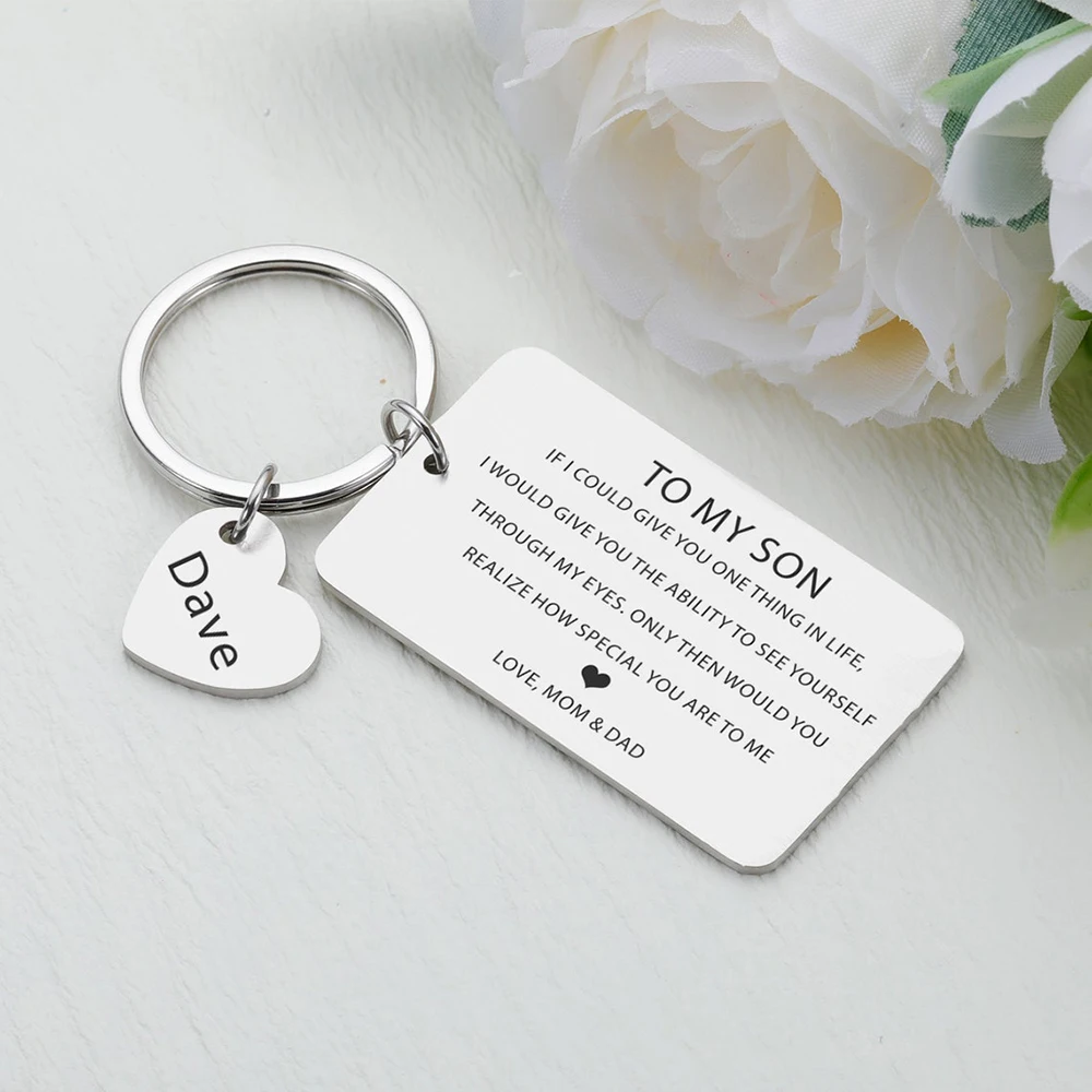 Customized Key Chain Inspirational Gift for Children Inspirational Text for Children Birthday Graduation Gift from Mom and Dad