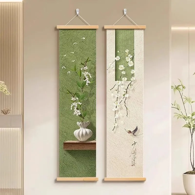 Canvas Art for Tea Room Corridor Living Room Study Background Decor Aesthetic Zen Japanese  Landscape Tapestry Wall Hanging