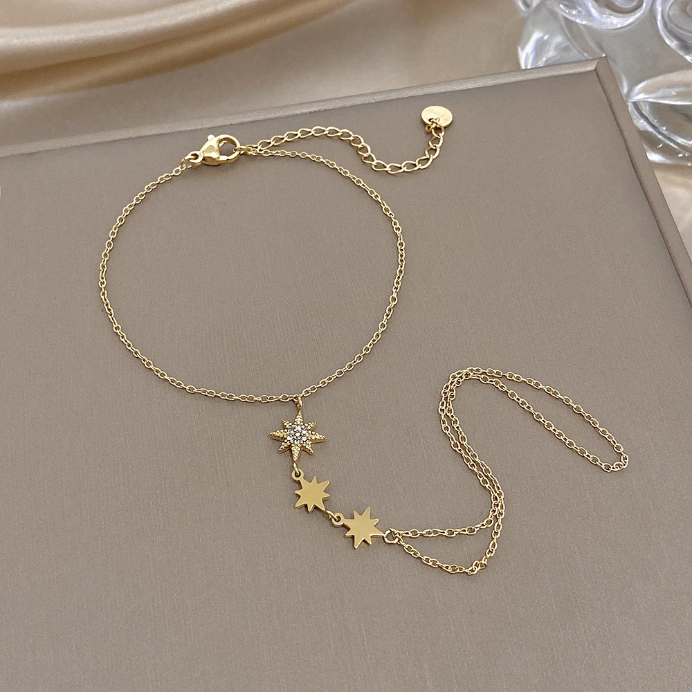 

Trendy Star Stainless Steel Finger Bracelet for Women Gold Color Waterproof Adjustable Bracelet Lady Party Jewelry Accessories