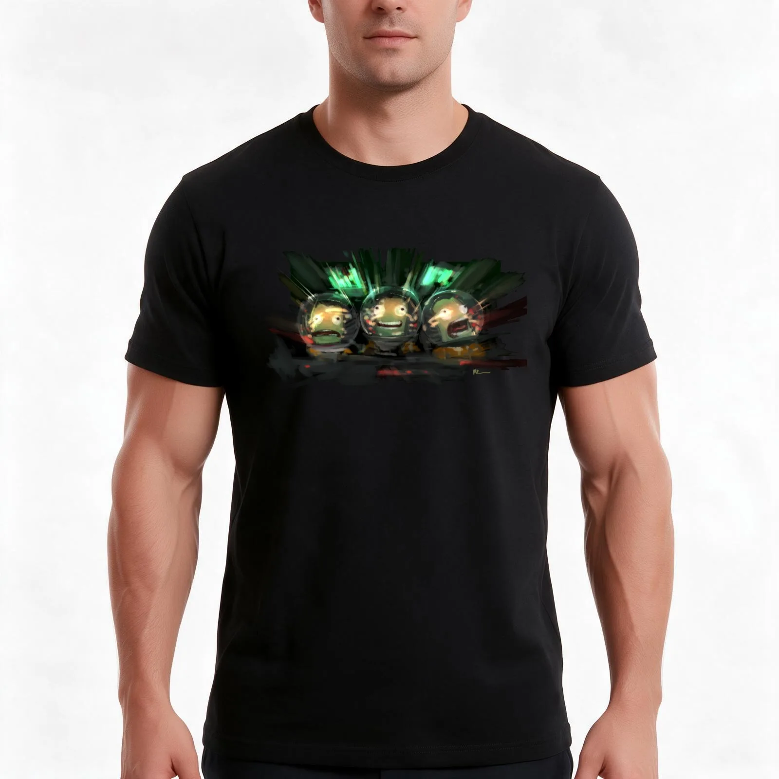 Kerbal Space Program Art T-Shirt, Summer Casual Cotton Tee, Oversized Streetwear Tops, Vintage Graphic Print, Unisex Men Women