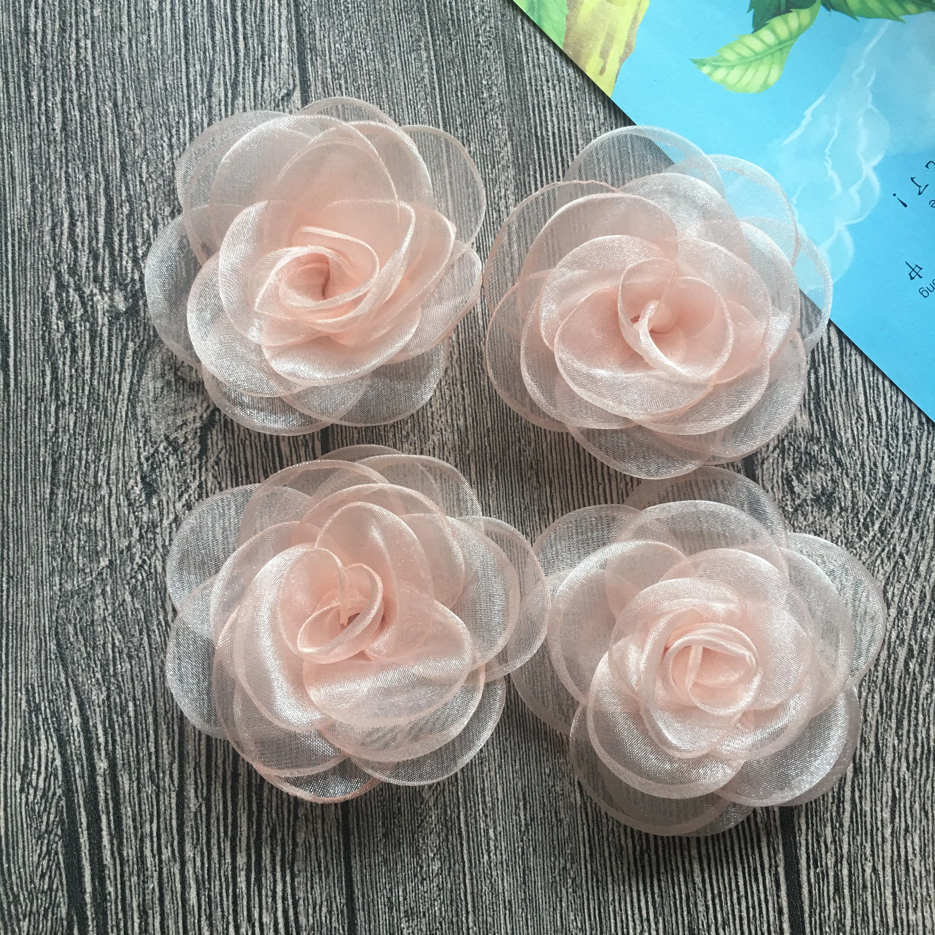 Burned Flower For Diy Accessories Flat Back 3.1Inch Rose Flower Accessories For Wedding Hats Shoes Brooches Home Decoration