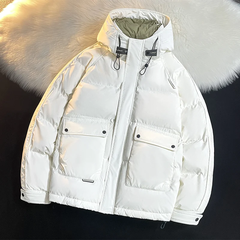 

Winter New Hiking Down Coats for Men Fashion All-match Hooded Outerwear Comfortable Warm Camping Down Jacket Outdoor Windproof