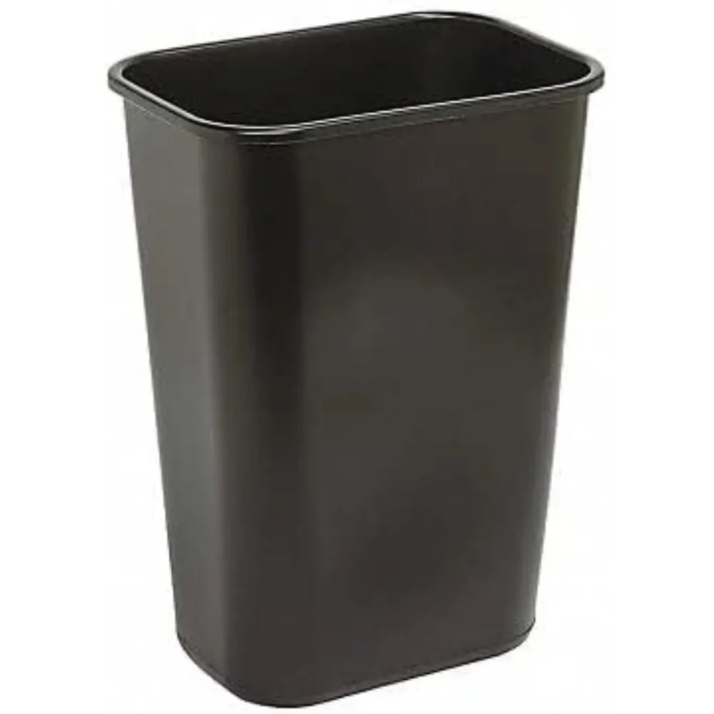 

10 gal Rectangular Wastebasket, Plastic, Black Black Frost Coated 4PGN8 - 1 Each