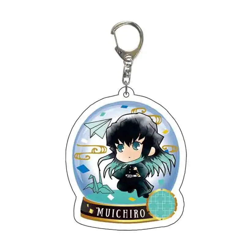 Anime Demon Slayer Keychain Tokitou Muichirou Kanroji Mitsuri Rengoku Kyoujurou Iguro Obanai Acrylic Key Chain Backpack Pendant