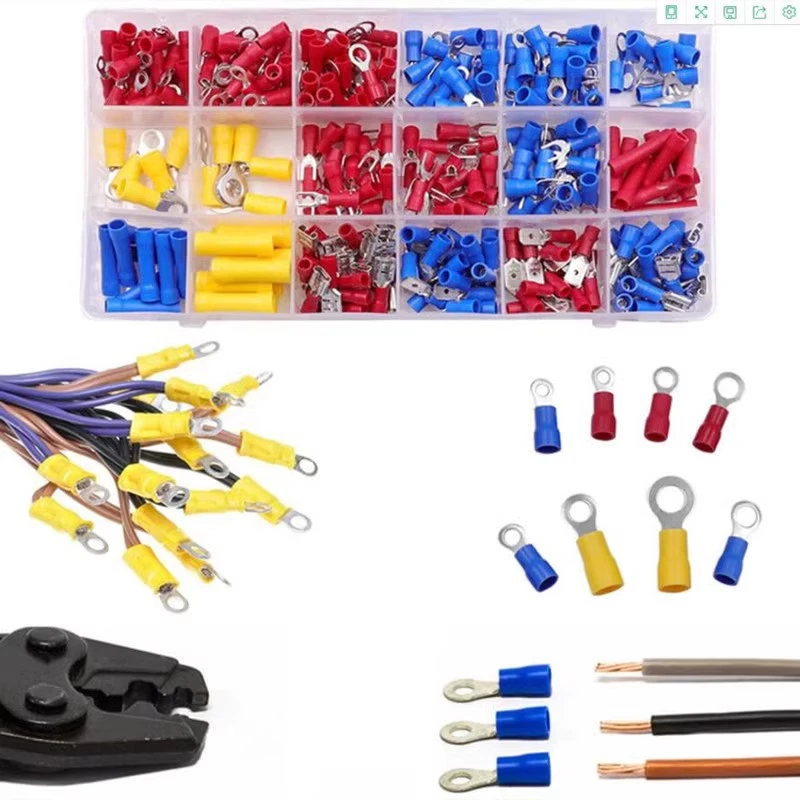 300 Stuks Koudgeperste Terminal Ot/Ut Ronde Vorkvormige Spade Terminal Blok Auto Draad Connector Box