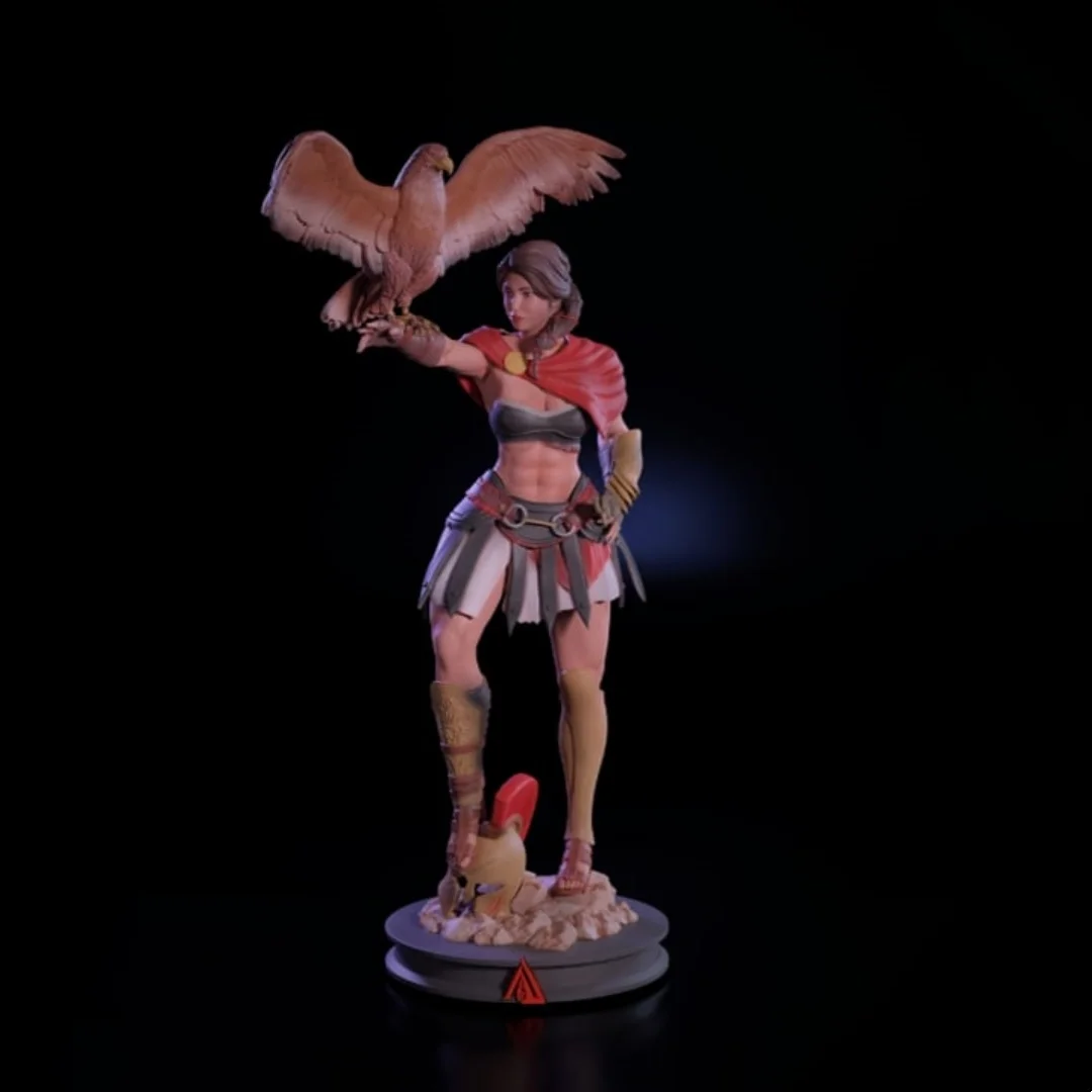 

1/24 Scale Resin Figure Assemble Model Kit training eagles Girl Unassembled and Unpainted 3D printing DIY toy 671