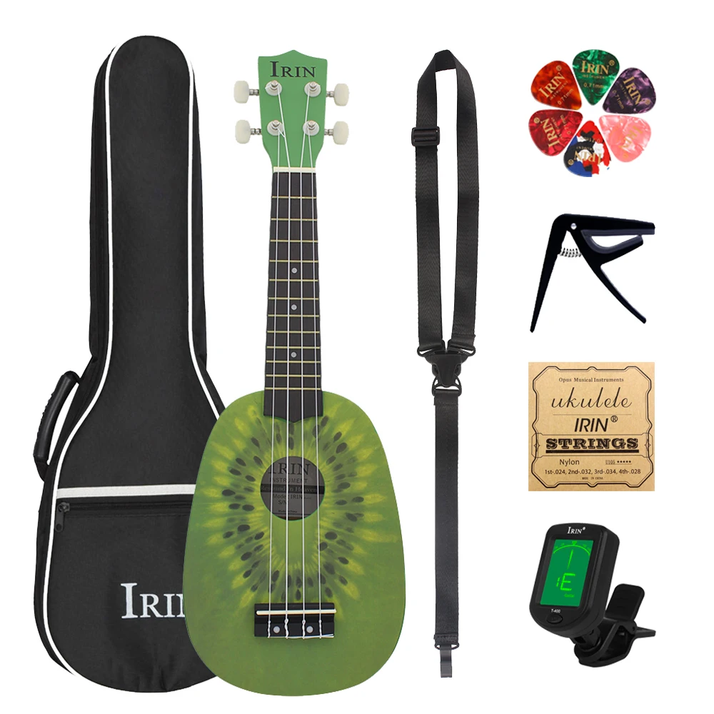 IRIN 21 Inch Ukulele 4 Strings Hawaiian Guitar Kiwi Fruit Guitarra Ukulele With Bag Strings Tuner Guitar Parts & Accessories