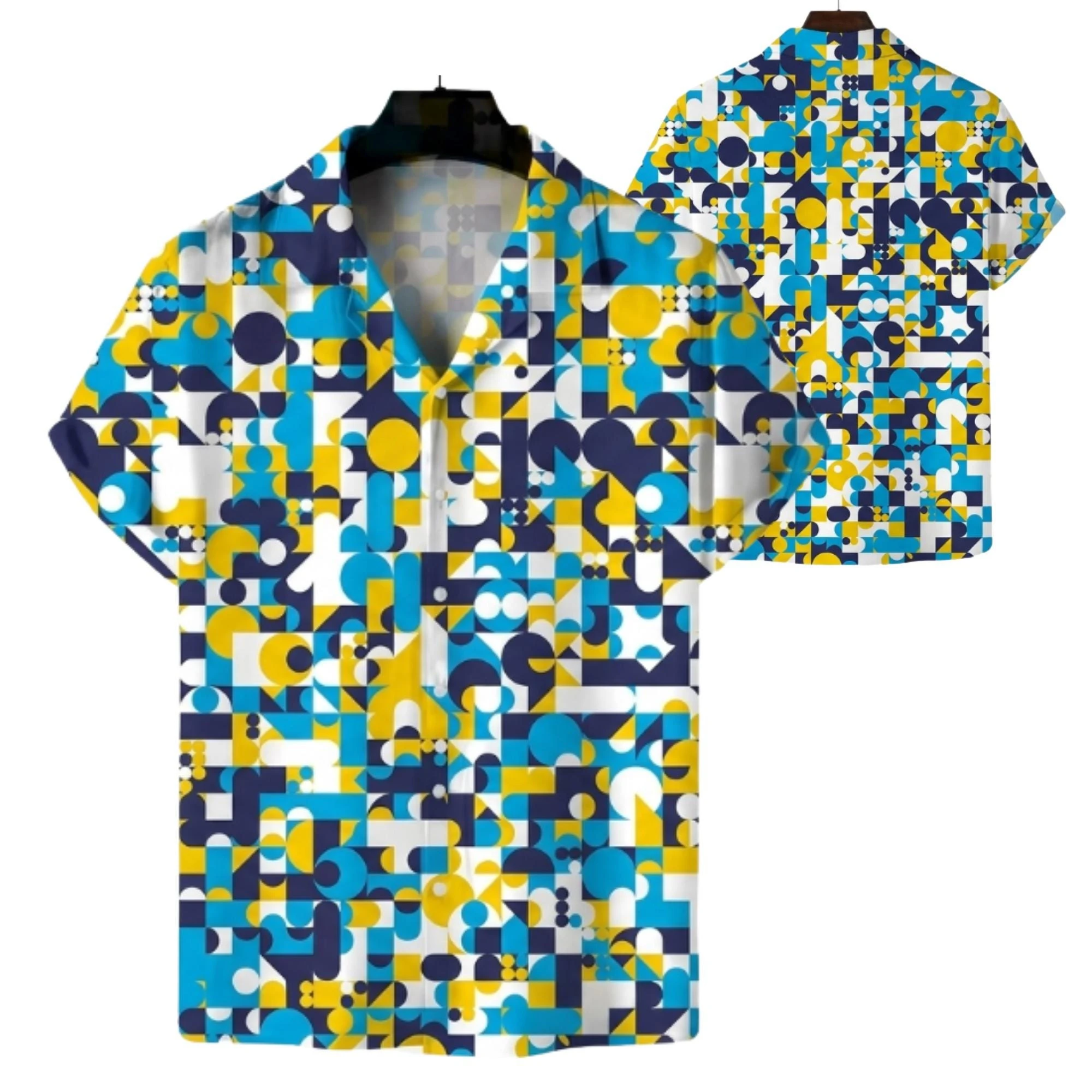 Hot Sale Fashion Underwater Life Abstract Art Quick Dry Lightweight Camp Collar Shirt Casual Hip Hop Outdoor Summer Street Top
