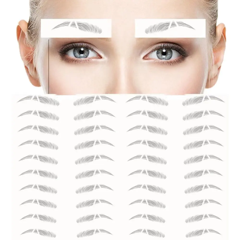 New Waterproof Eyebrow Tattoo Stickers Water-based Lasting Hair-like Eyebrow Brown Broken False Eyebrows for Women Man