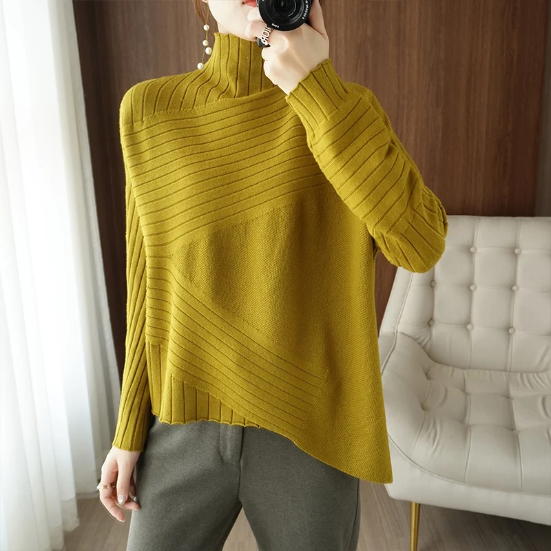 2022 Autumn Winter Women Sweater Turtleneck Cashmere Sweater Women Knitted Pullover Fashion Keep Warm  Loose Tops