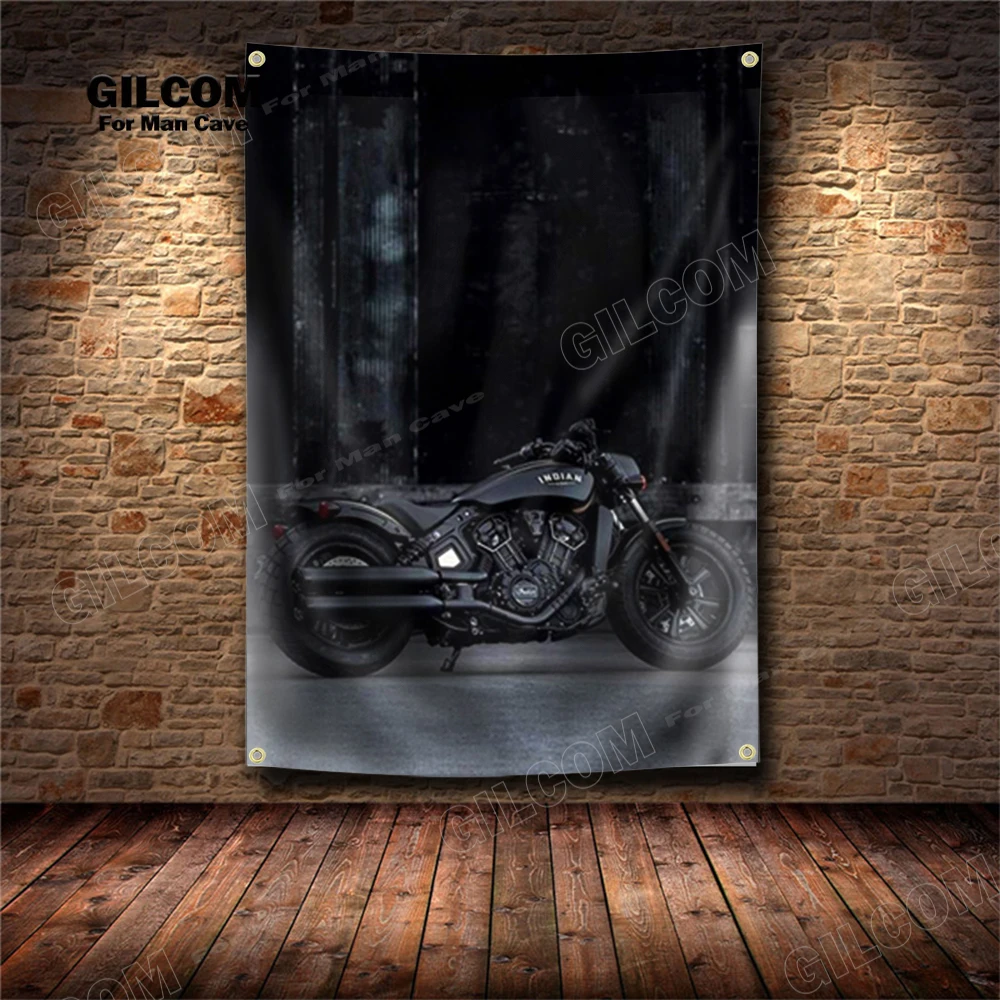 Moto Darkness Banner Flag motociclista Poster Wall Art AD Vintage Sign Dark Motor Car Man Cave Garage Pub Club Bar