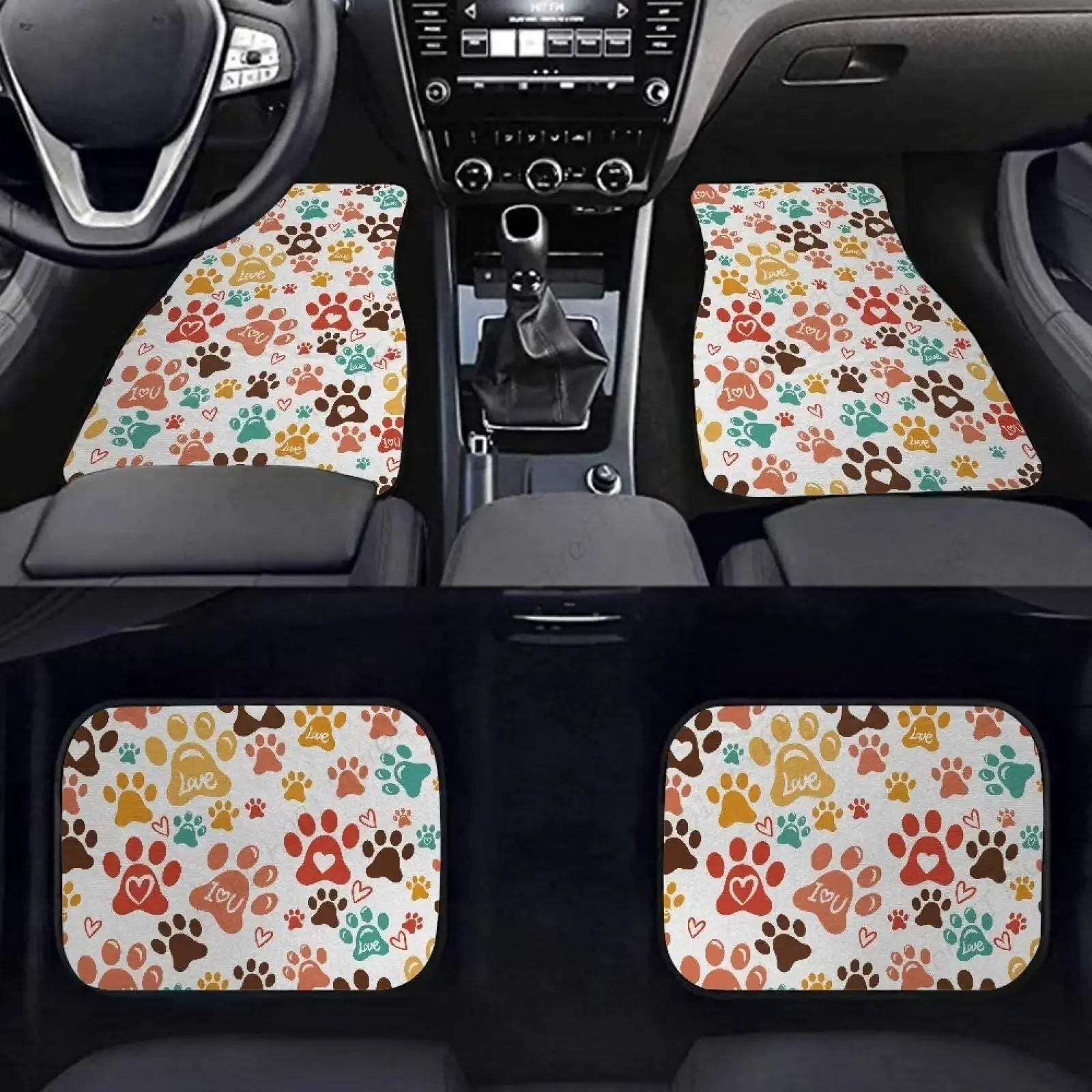 

Alfombrillas Lanteras Y Traseras Con Estampado Pata Perro, Alfombrillas Para Coche Para Todo Tipo Clima, Alfombrillas Antisli