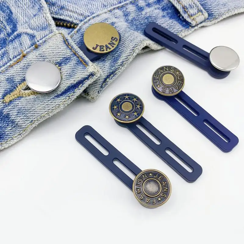 Pants Extender Button Waistband For Jeans, Collars, Cuffs No Sew Metal Retractable Buttons