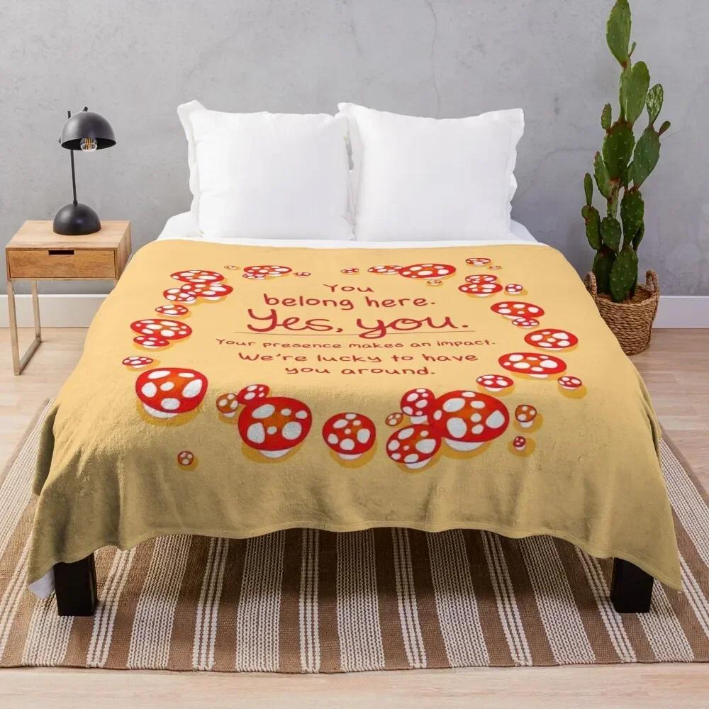 You Belong Here Mushroom Fairy Ring Throw Blanket Sofas Large Decorative Sofas Custom Blankets