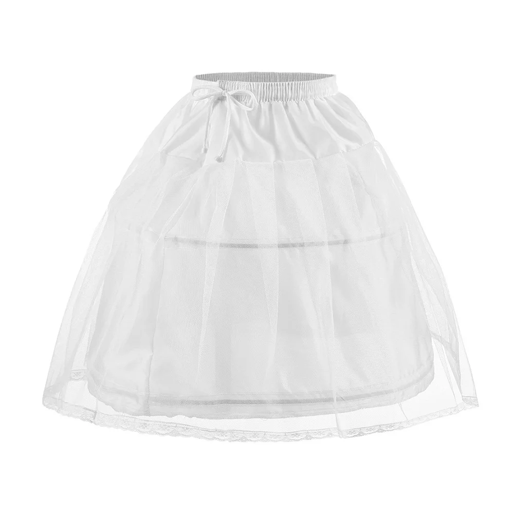 

Pannier Petticoat Polyester Underskirt Adjustable Steel Ring Layered Tutu Skirt Wedding Lolita Dress Underwear Child