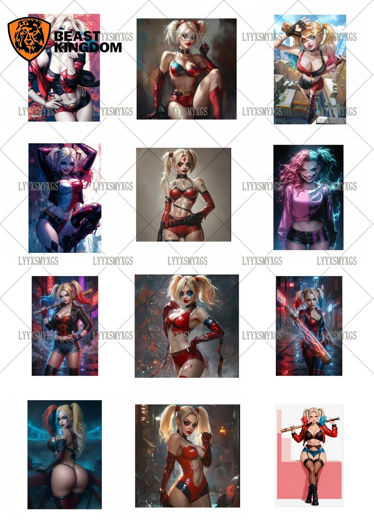 Self-Adhesive Custom Harley Quinn Manga Poster Car Stickers Waterproof Sunscreen Vinyl Decal PVC Wholesale Car Decoration