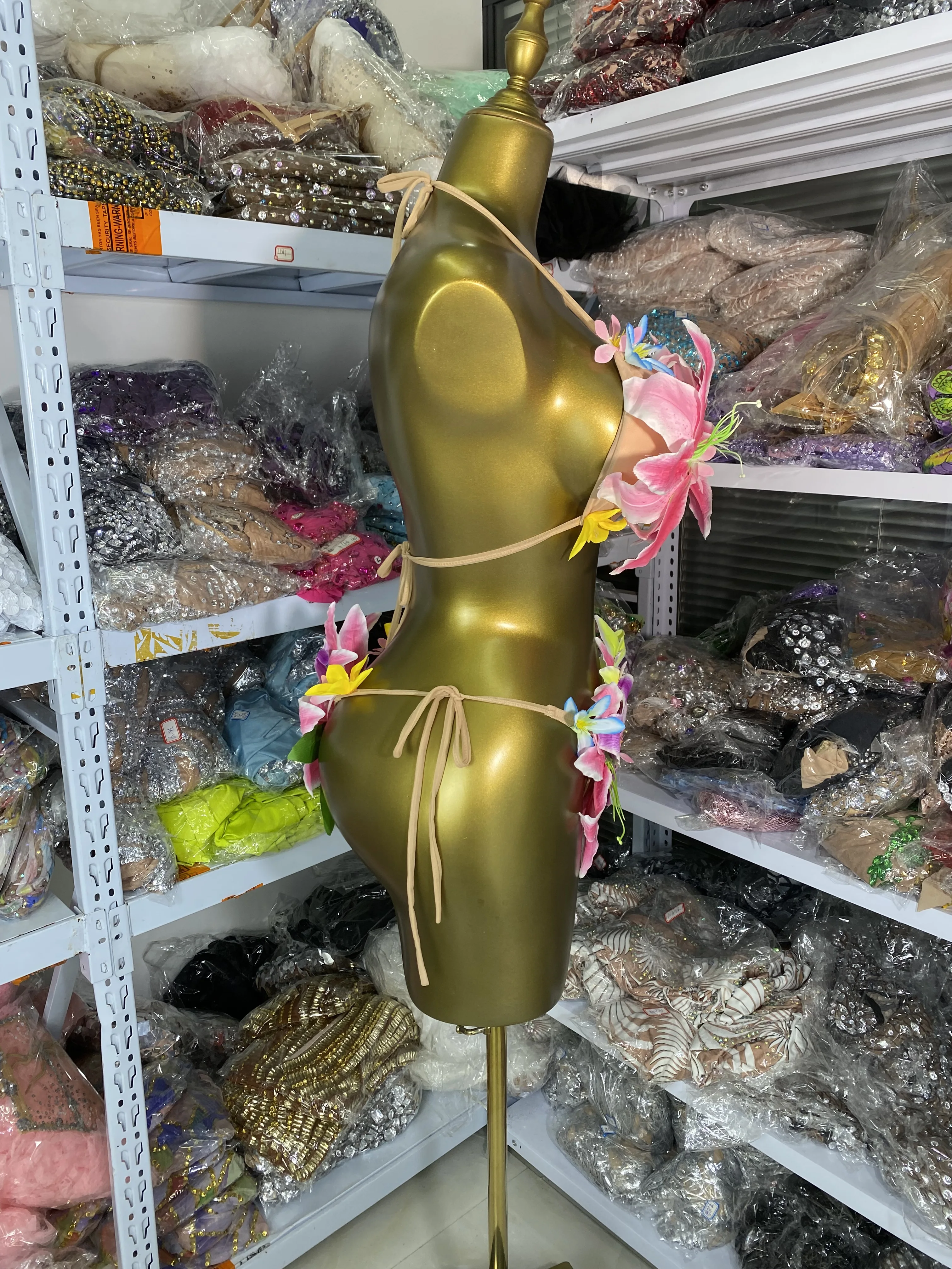 Frauen Sexy Strand Party Bikini Kleid Darling Handgemachte Lilie Blumen Badeanzug Besondere Anlässe Showgirls Bühnenkostüme