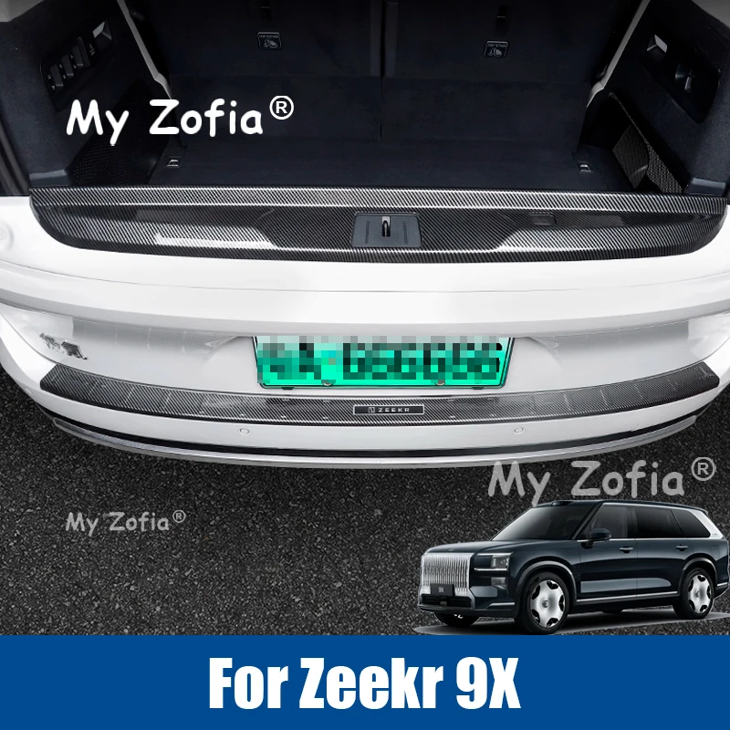 

Для ZEEKR 9X 2025 2026 задняя защитная пластина багажника, защитная крышка из АБС-пластика из углеродного волокна, аксессуары для интерьера