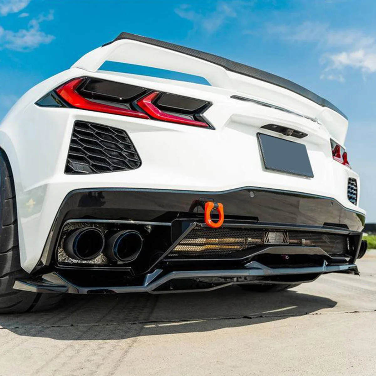 Rear Bumper Diffuser For Chevrolet Corvette C8 2020-2024 Stingray Z51 Maxton Design Non-Widebody Spoiler Splitter Body Kit