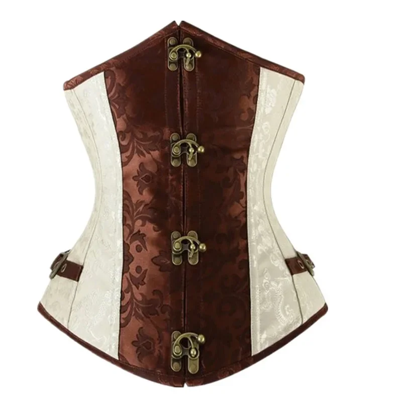 

Women Gothic Steampunk Corset Underbust Waist Cincher Bustier Buckle Up Corselet