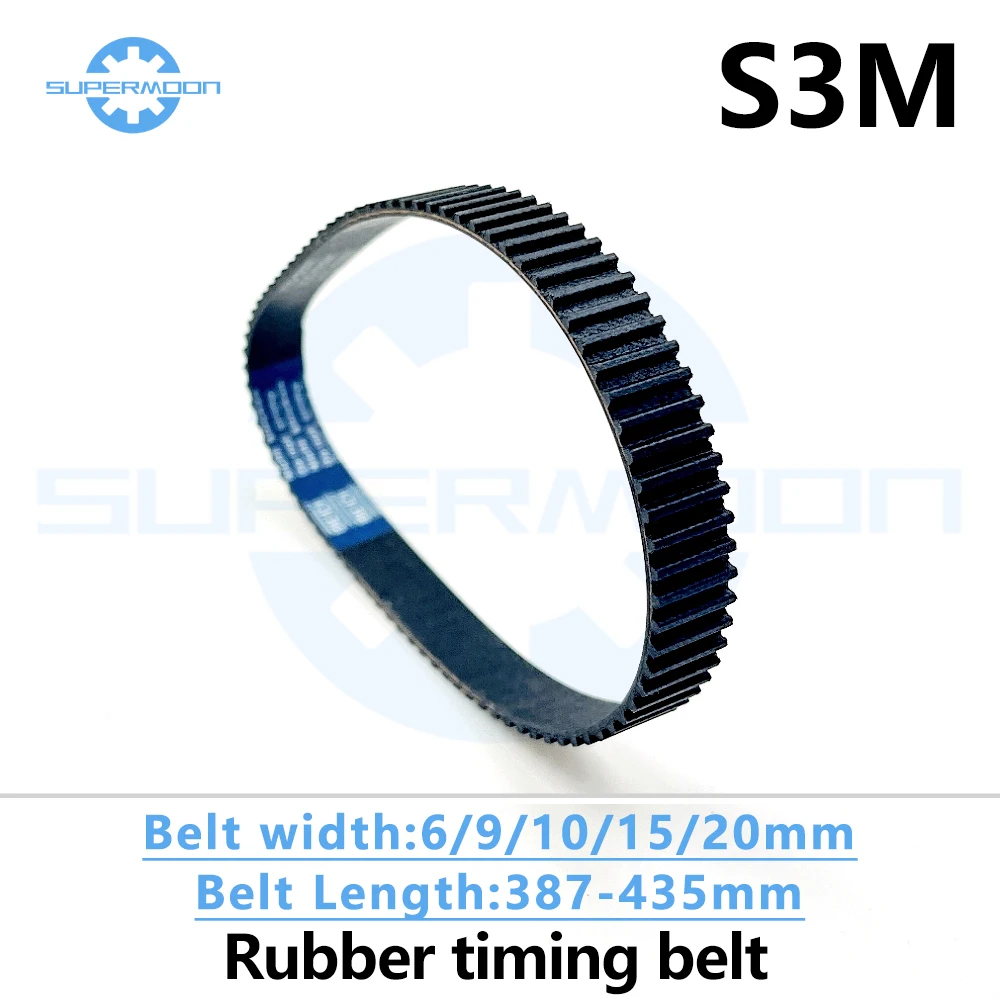 

S3M Timing Drive Belt Length 387 390 393 396 399 402 405 408 411 414 417 420 423 426 429 432 435mm Width 6-20mm Synchronous Belt