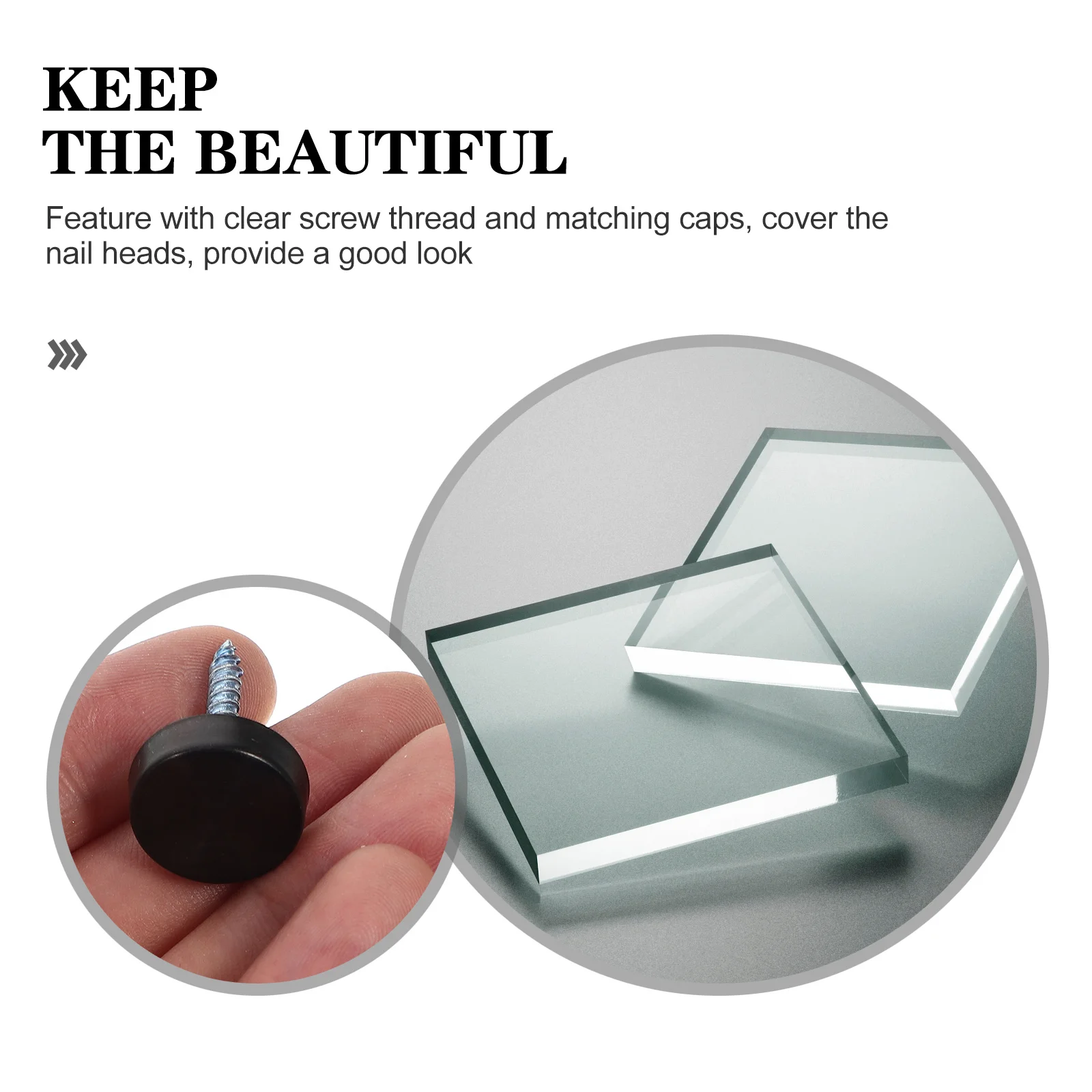 5 مجموعات الزجاج مرآة المسامير الفولاذ المقاوم للصدأ الذاتي التنصت المسمار مسمار مع غطاء لخزانة طاولة شاي الإطار تسجيل تصاعد #2