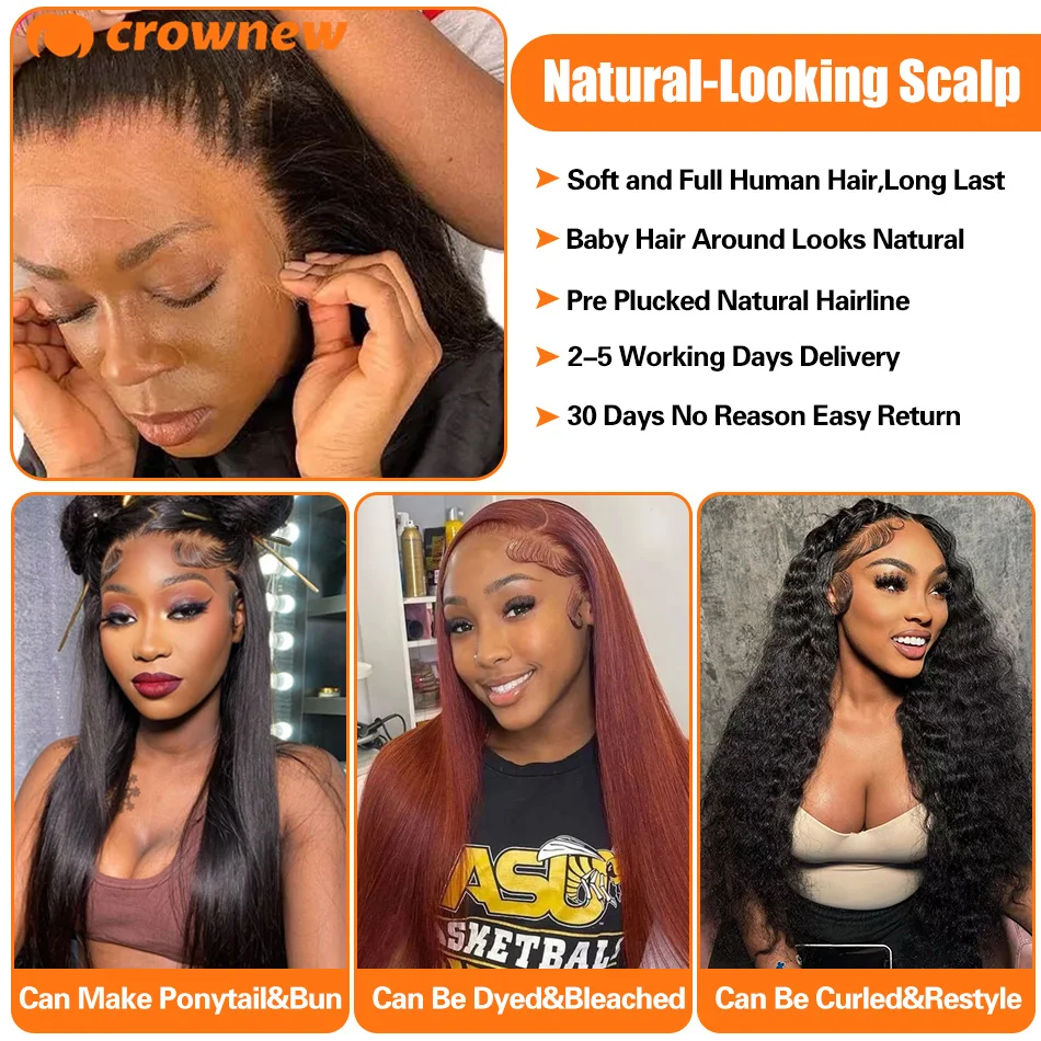 Straight Lace Frontal Wig for Women 13x4 Transparent Brazilian Human Hair Wigs 180 density Lace Front Wig Human Hair