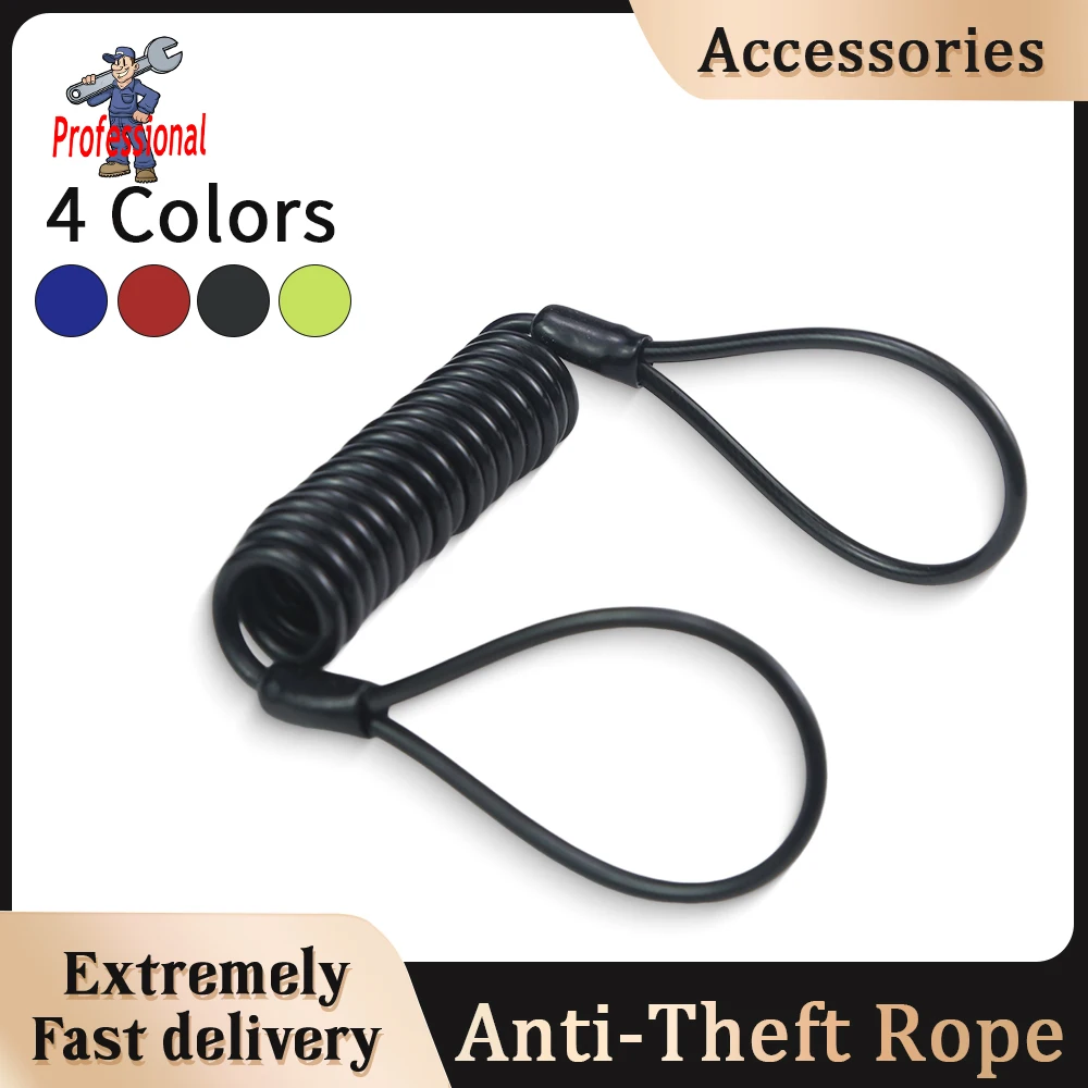 

120cm Disc Lock Reminder Cable Anti Thief Motorbike Motorcycle Wheel Disc Brake Alarm Lock Reminder Cable