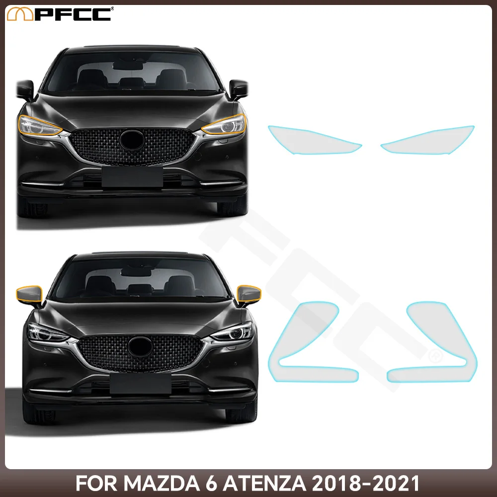

Защитная пленка из ТПУ для фар заднего вида для Mazda 6 Atenza 2018-2021, предварительно вырезанный PPF, прозрачный бюстгальтер, устойчивый к царапинам, невидимый чехол