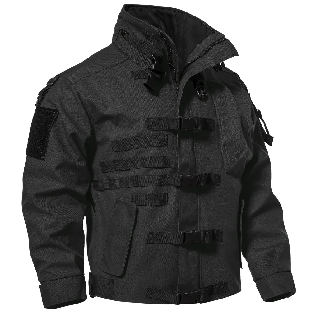 Tactical Motorcycle Jacket Men Outdoor Wear Resistant Waterproof Cycling Clothes Work Coat Multi-pocket Army Field Combat Jacket