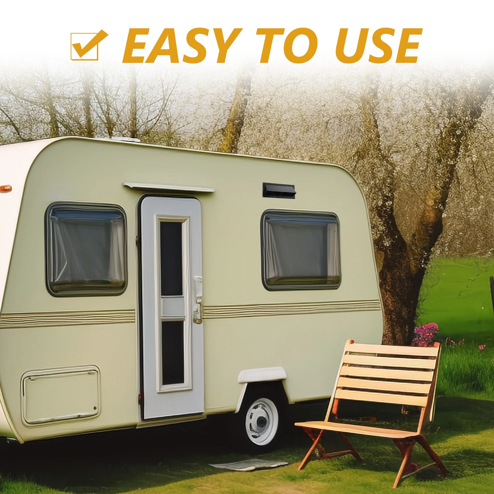 

RV Air Outlet Vents Camper Exhaust Replacement Accessory Black Soffit Trailer Wind Cover Van Parts Efficient Durability Sleek