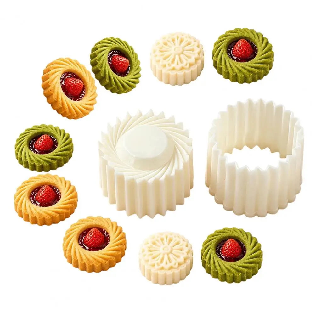 2-in-1 Round Mooncake Mold Detachable Pastry Stamp Mooncake Mold Pastry Cake Decorating Tool Hand Pressure Home Baking Mold