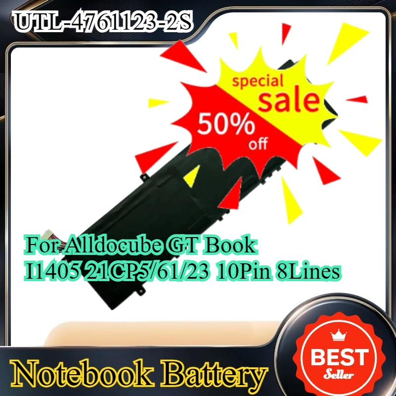 

Аккумулятор UTL-4761123-2S 7,6 В 38 Вт·ч для Alldocube GT Book I1405 21CP5/61/23, 10-контактный, 8-проводный