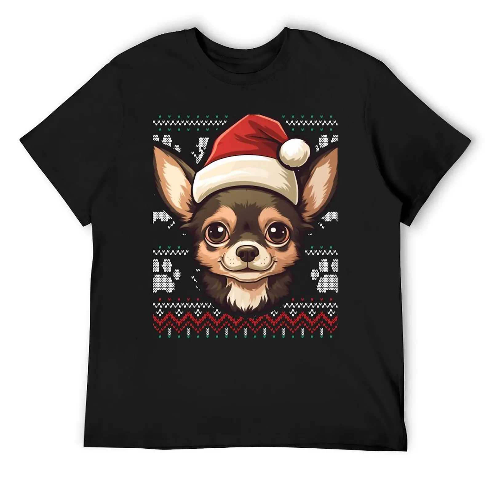 

Chihuahua Ugly Sweater Christmas T-Shirt cotton graphic tees vintage anime shirt Blouse sweat men t shirts