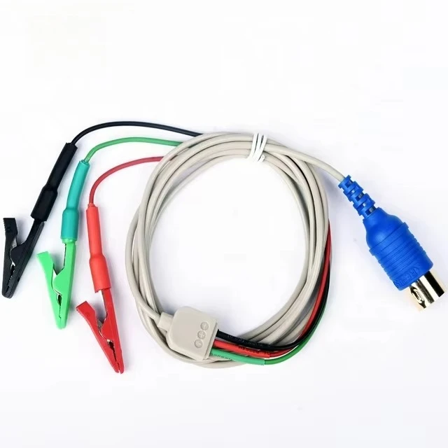 Reusable EMG 3 alligator Clips Electrode with Red Black and Green Wire view 3