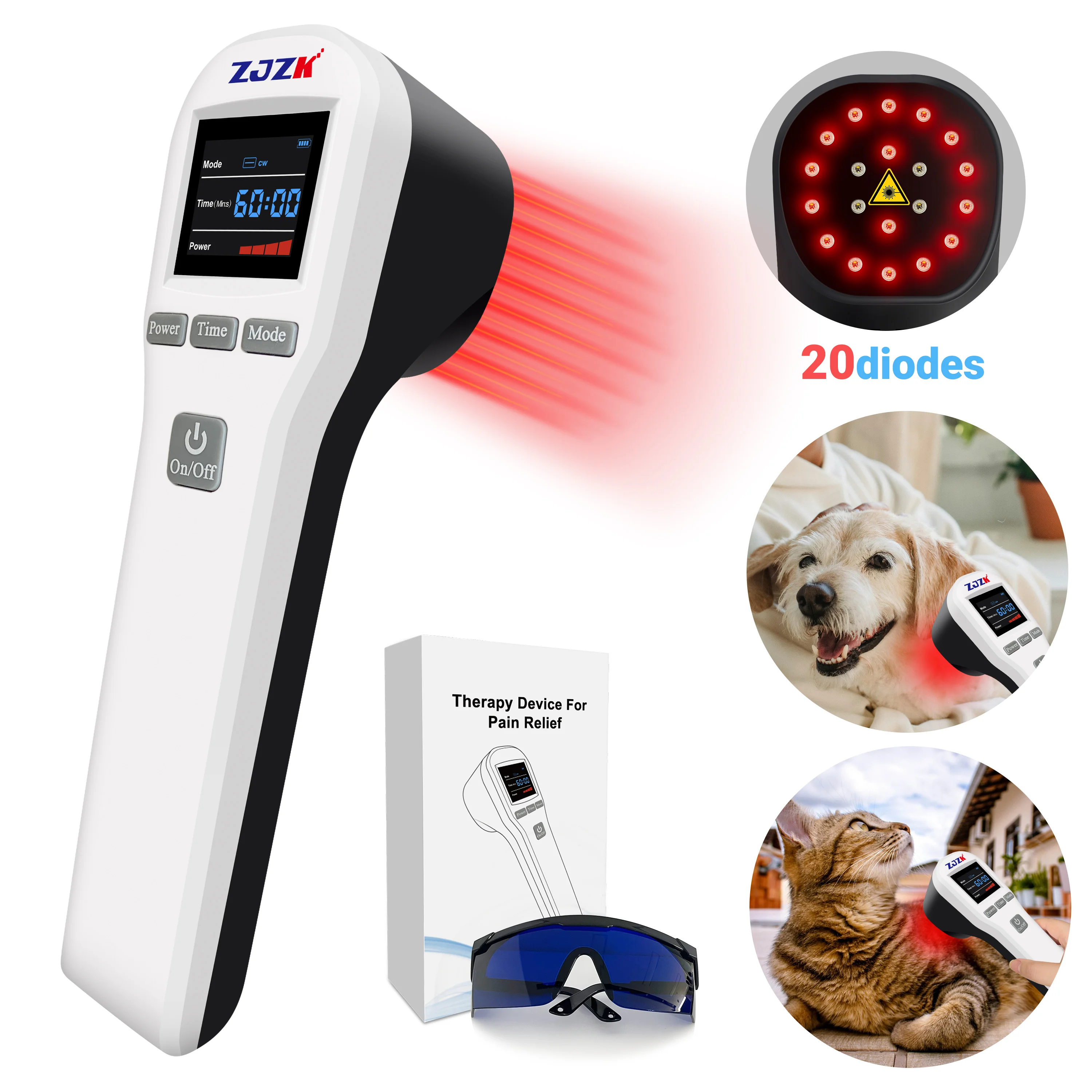 

ZJZK Low Level Laser Physical 650nm 808nm Best Red Light Therapy Devices Laser Back Treatment For Lower Back Pain Arm Pain