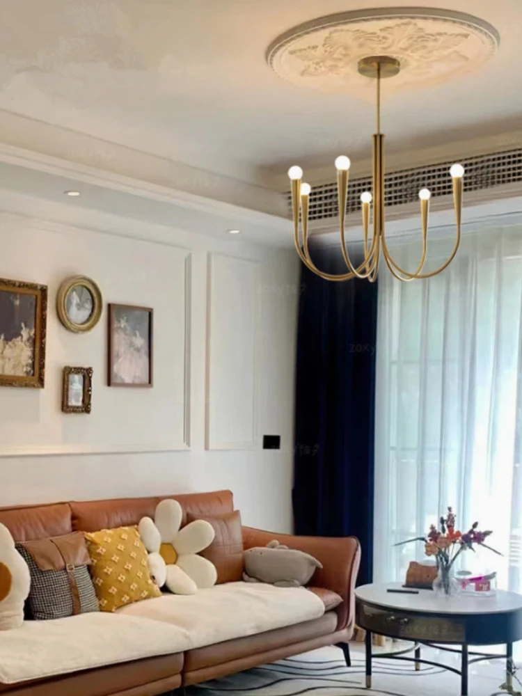 Franse vintage LED-plafondkroonluchter Lamp Design Art Kaarsen Hoogwaardige hanglamp Woondecoratie Eetkamer Woonkamer Teller - afbeelding 2