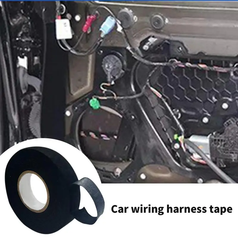 Wire Tape Self-Adhesive Fabric Tape Wire Loom Tape High Temp Resistant Automotive Wire Wrap Friction Tape 49.21ft/Roll For