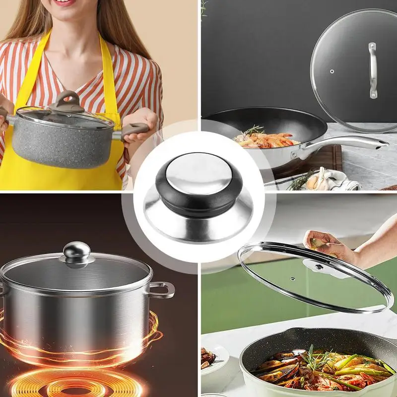 Замена ручки крышки кастрюли, кухонная посуда, ручная ручка крышки кастрюли, термостойкая, простая установка, крышка для кухонной посуды