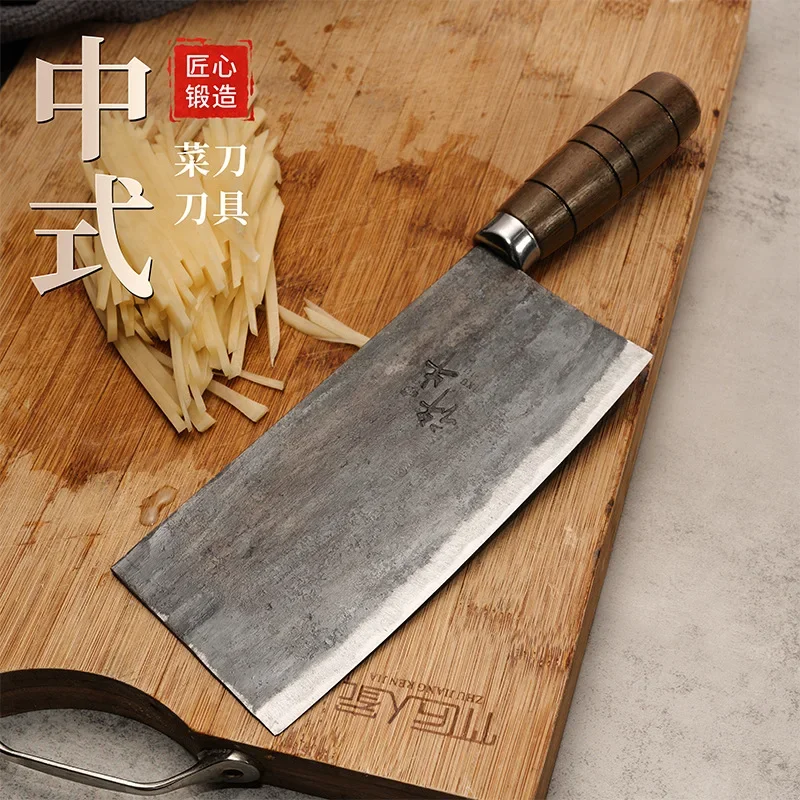 

Razor Sharp Blade Handmade Kitchen Knife High Carbon Steel Forging Meat Cleaver Black Smith Hammer Forged Knife Kitchen Tools