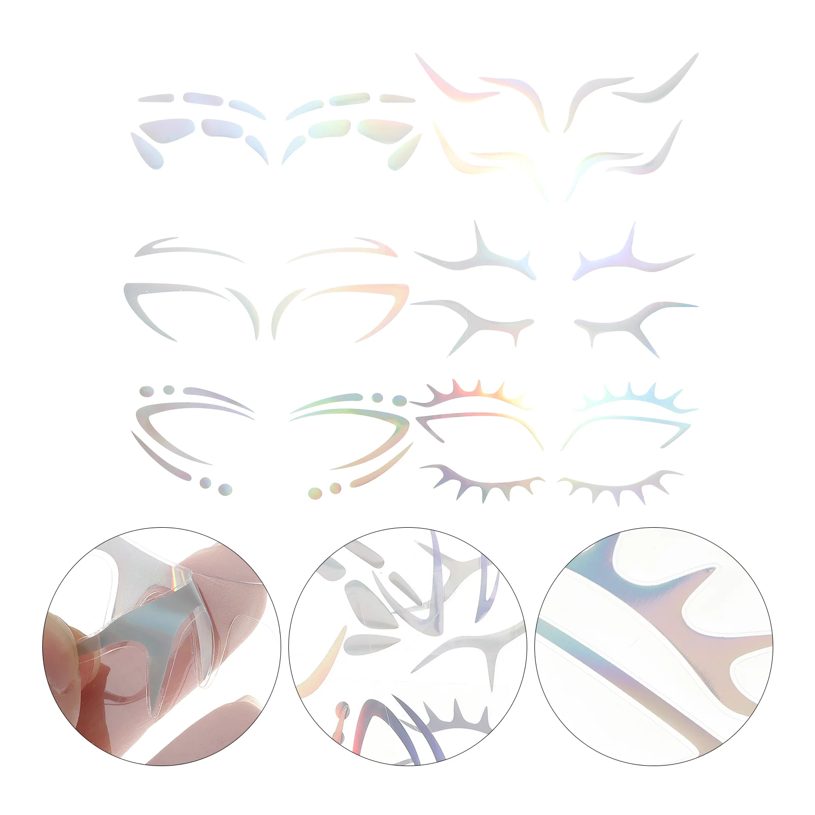 Iridescent Eyeliner Tattoos Temporary Face Shadow Stickers for Women Decals Eyeshadow