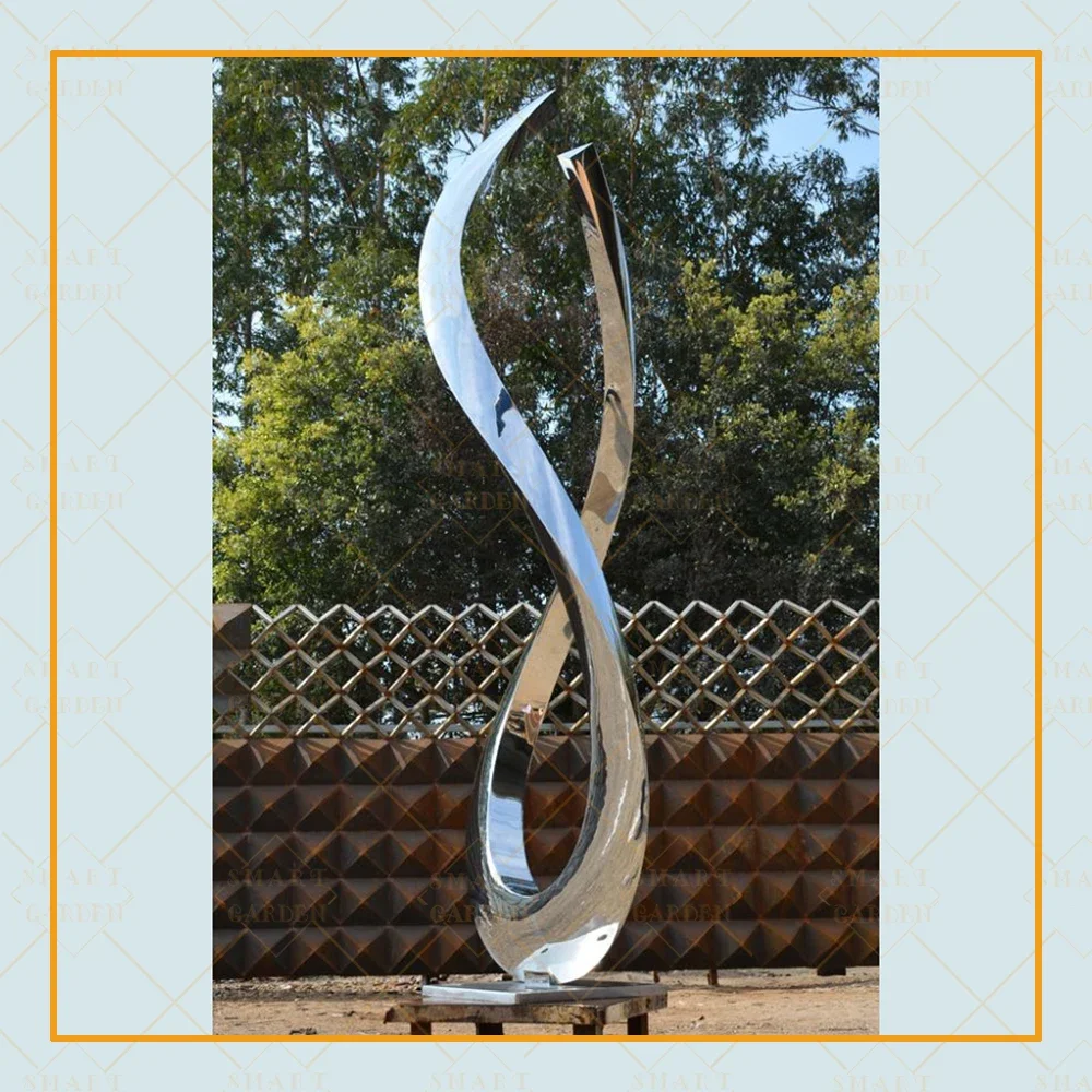 Large outdoor forged metal garden art stainless steel globe sculpture